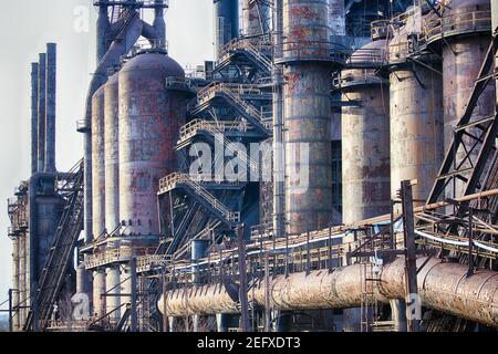 Rusting Abandoned Steel Plant, Bethlehem, Pennsylvania, USA Stock Photo