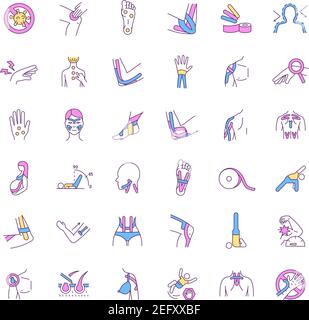 Physiotherapy RGB color icons set Stock Vector Image & Art - Alamy