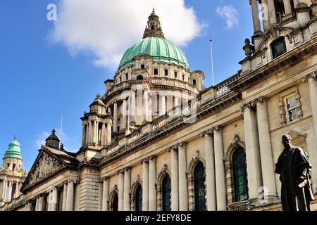 Belfast, Northern Ireland. Belfast City Hall in the heart of the city in  Donegall Square, was completed in 1906. Stock Photo