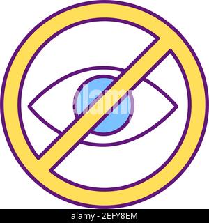 Blind people sign RGB color icon Stock Vector