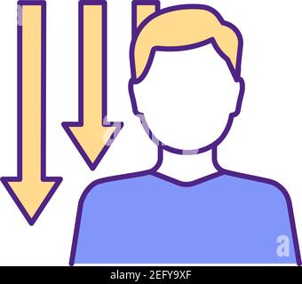 Procrastinator RGB color icon Stock Vector