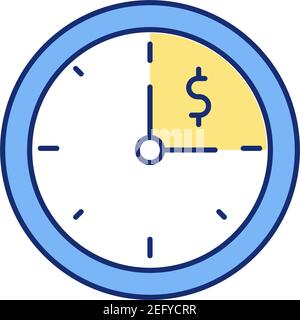 Working hours RGB color icon Stock Vector