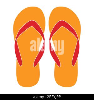Flip Flops. Hand-drawn vector illustration on white background Stock Vector