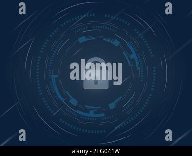 Cloud storage concept, cryptocurrency and blockchain, web-based data protection center. Vector illustration for Web design, presentation banner. Stock Vector