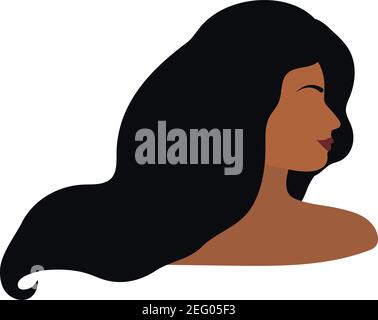 African-American woman silhouette. Vector illustration Stock Vector