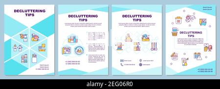 Decluttering tips brochure template Stock Vector