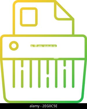 Paper shredding gradient linear vector icon Stock Vector