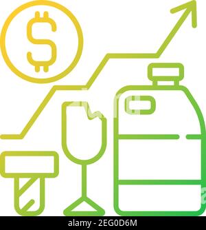 Waste analytics gradient linear vector icon Stock Vector
