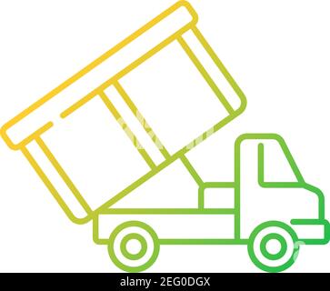 Roll-off truck gradient linear vector icon Stock Vector