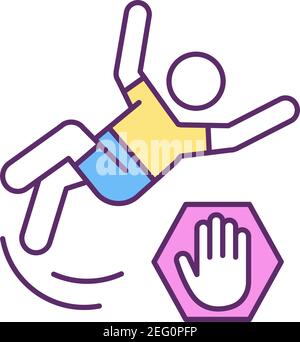 Reducing balance problems RGB color icon Stock Vector