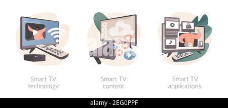 Internet television abstract concept vector illustrations. Stock Vector