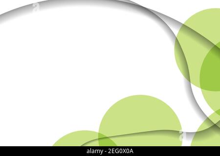 Abstract background with colorful paper cut shapes. Design for poster, banner, card. White and green abstract round illustration. 3D paper images with Stock Vector