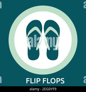 Flip Flops. Hand-drawn vector illustration on white background Stock Vector