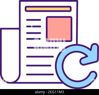 Document recheck RGB color icon Stock Vector