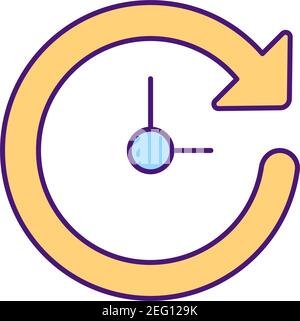 Time saving RGB color icon Stock Vector