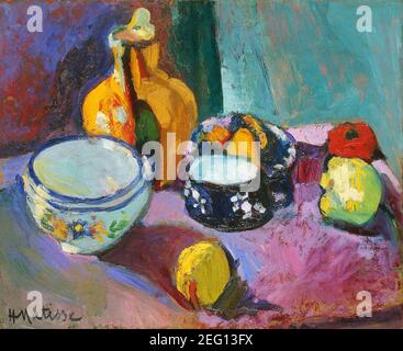 the Dishes And Fruits by Henri Matisse 1901. Hermitage Museum in Saint Petersburg, Russia Stock Photo