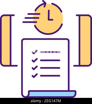 Time saving contract RGB color icon Stock Vector