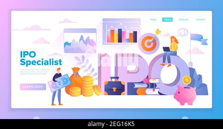 IPO concept for an Initial Public Offering Stock Vector