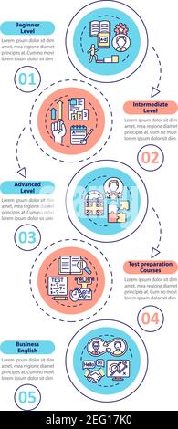 Language proficiency vector infographic template Stock Vector