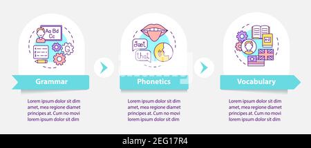 Language study vector infographic template Stock Vector