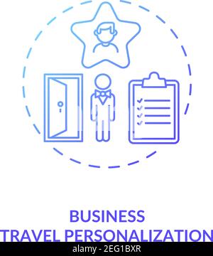 Business travel personalization concept icon Stock Vector