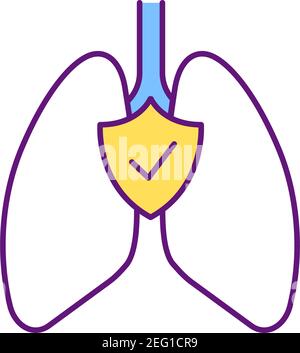 Respiratory protection RGB color icon Stock Vector