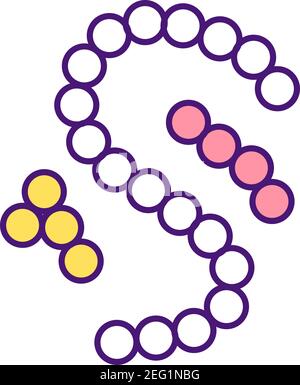 Strep throat RGB color icon Stock Vector