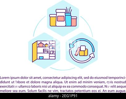 Decluttering tips concept icon with text Stock Vector
