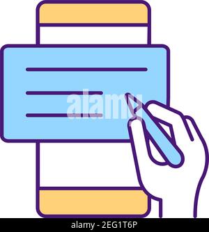 Making notes RGB color icon Stock Vector