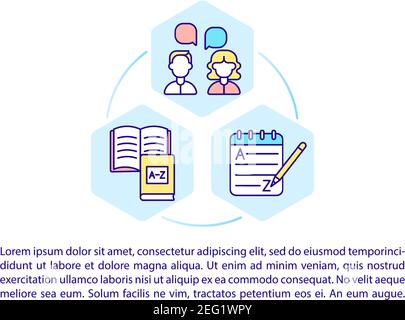 Language learning concept icon with text Stock Vector