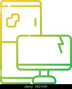 Electronic waste gradient linear vector icon Stock Vector