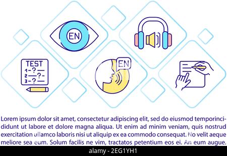Language learning concept icon with text Stock Vector