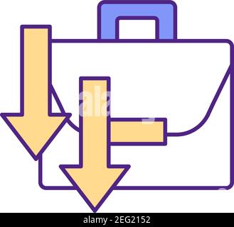 Employee demotivation RGB color icon Stock Vector