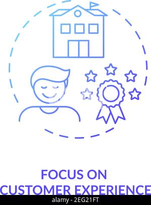 Focus on customer experience concept icon Stock Vector
