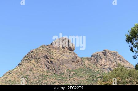 Rock shaped like a dog s head in Tigray Ethiopia Stock Photo