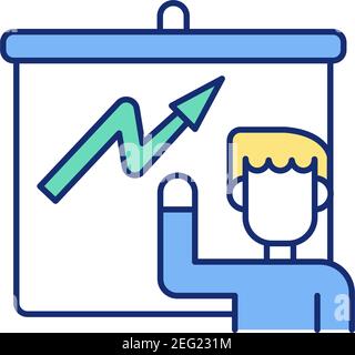 Business performance improvement RGB color icon Stock Vector