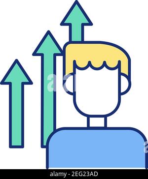 Personality development RGB color icon Stock Vector