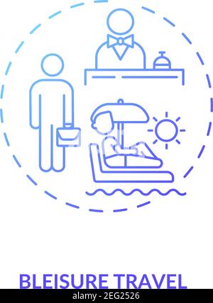 Bleisure travel concept icon Stock Vector