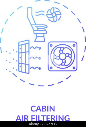 Cabin air filtering concept icon Stock Vector