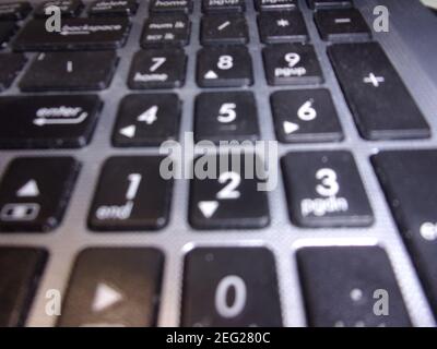 Laptop keys and keyboard close up Stock Photo