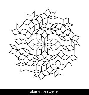 pattern parquet and penrose mosaics. black vector Stock Vector