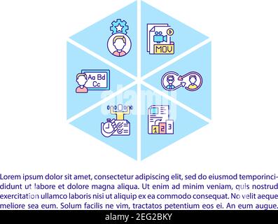 Language learning concept icon with text Stock Vector