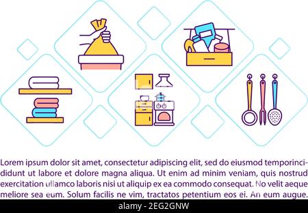 Decluttering tips concept icon with text Stock Vector