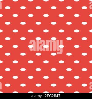 Seamless abstract pattern of white ovals on red background. Kaleidoscope background. Bright wallpaper, good for printing. Summer Vector illustration. Stock Vector
