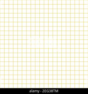 Grid paper. Abstract squared background with yellow graph. Geometric pattern for school, wallpaper, textures, notebook. Lined blank isolated on Stock Vector