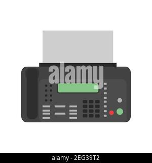 Fax icon vector illustration business phone sign. Office fax communication mail contact icon printer. Email button business sign machine equipment. Bl Stock Vector