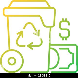 Waste management cost gradient linear vector icon Stock Vector