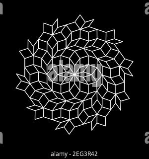 pattern parquet and penrose mosaics. black vector Stock Vector