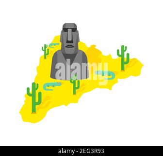 Easter Island Idol Isolated Moai Ancient Statues Vector