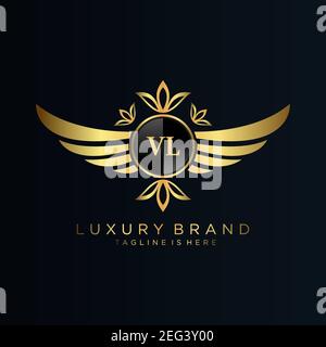 Initial vl letter luxury logo design Royalty Free Vector